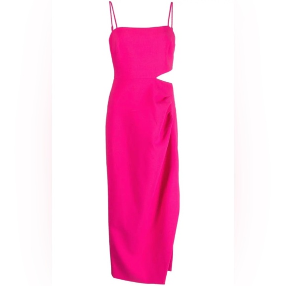 New Likely‎ Zeldana Fuchsia Pink Cutout Midi Dress Size 6 - Picture 3 of 12